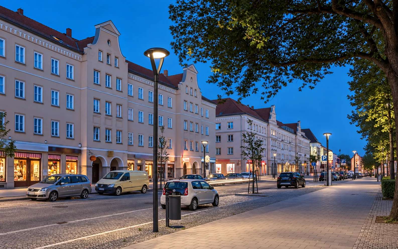 Lighting in an urban public space